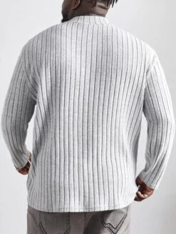 SHEIN Men Mock Neck Rib-knit Tee