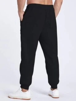 Manfinity Homme Men Drawstring Waist Patch Detail Sweatpants