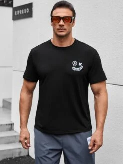 Men Cartoon & Slogan Graphic Tee