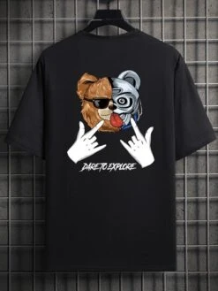 Manfinity EMRG Men Bear & Letter Graphic Tee