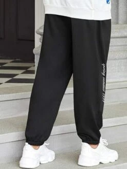 Men Slogan Graphic Sweatpants