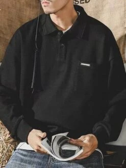 Manfinity Hypemode Men Letter Patched Detail Polo Shirt -Man Plus Fashion 1671073079d8fd2928b07f186b69fc499bad8b2c9e thumbnail 405x552