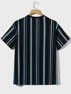 Manfinity Homme Men Block Striped & Letter Graphic Tee