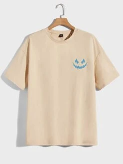 SHEIN Men Cartoon & Slogan Graphic Drop Shoulder Tee