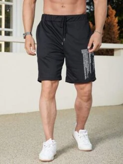 Men Slogan Graphic Drawstring Waist Shorts -Man Plus Fashion 1671439454c503fa5457b4e0ac02207ac1765258af thumbnail 405x552