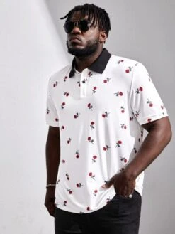 SHEIN Men Cherry Print Polo Shirt -Man Plus Fashion 16715885515f7f81f4d21fc5e1e4aece6c043887ca thumbnail 405x552