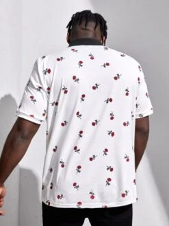 SHEIN Men Cherry Print Polo Shirt