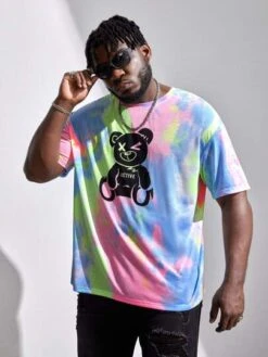 Manfinity EMRG Men Tie Dye Bear Print Tee -Man Plus Fashion 1671599338f47484e62e1a8fd94a4a87d2c8b02efb thumbnail 405x552
