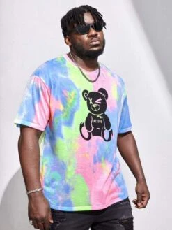 Manfinity EMRG Men Tie Dye Bear Print Tee -Man Plus Fashion 16715993404dd6b030f0e8359951956beeab5e9be8 thumbnail 405x552