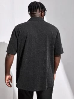 Men Glitter Button Front Shirt