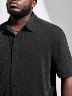 Men Glitter Button Front Shirt -Man Plus Fashion 167161419598030af80f1bcbea2a41dd2844b40417 thumbnail 405x552