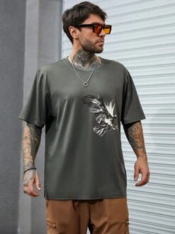 Men Eagle Print Tee -Man Plus Fashion 1672110146bf9ddd2d96411a0600a9ddef355a6696 thumbnail 405x552