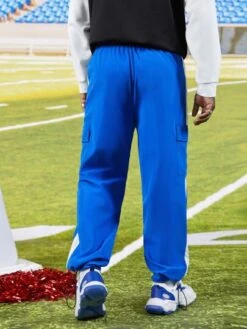 SHEIN Men Drawstring Waist Contrast Side Seam Cargo Pants