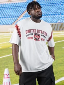 SHEIN Men Letter Graphic Drop Shoulder Tee -Man Plus Fashion 16722824545f869f92a5ba3b2f736db4dcd37b00f9 thumbnail 405x552