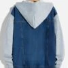Manfinity Sporsity Men Cotton Colorblock Hooded Denim Jacket
