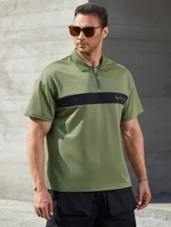 Men Letter Graphic Colorblock Polo Shirt -Man Plus Fashion 1672913494f78d0da3db1ffd91558d28a3f0c5149e thumbnail 405x552