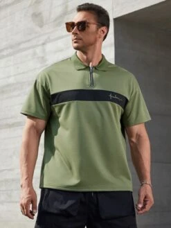 Men Letter Graphic Colorblock Polo Shirt -Man Plus Fashion 1672913496b02cbb19a3560d802feb32a6e7cd47b7 thumbnail 405x552
