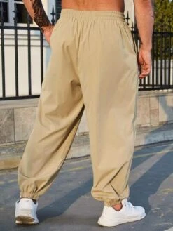 Men Letter Graphic Drawstring Waist Pants