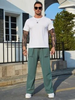Men Letter Patched Detail Drawstring Waist Pants -Man Plus Fashion 1673321769261891d09d16b2b55d876e68795277d5 thumbnail 405x552