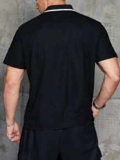 Men Plaid Print Polo Shirt