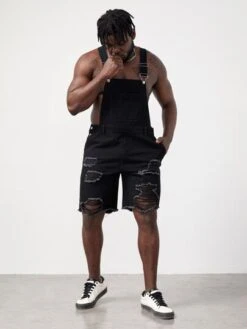 SHEIN Men Ripped Raw Cut Overall Denim Romper -Man Plus Fashion 1673657071c51b145898e2152e33d5b452eca050a4 thumbnail 405x552