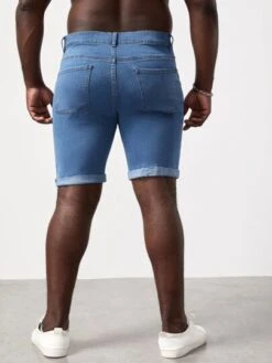 SHEIN Men Roll Up Hem Denim Shorts -Man Plus Fashion 167376694322a5794bca2aa76c6292ddc208e0b403 thumbnail 405x552