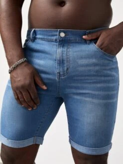 SHEIN Men Roll Up Hem Denim Shorts -Man Plus Fashion 1673766951a97a628db45a5b76ecb59f372f17bd3b thumbnail 405x552