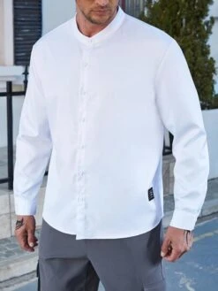 Men Letter Patched Detail Shirt -Man Plus Fashion 1675130330fc4f540c147d85c067ee5a036f72119c thumbnail 405x552