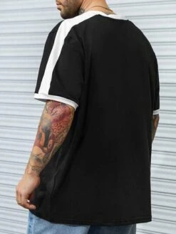 Men Playing Card Print Print Contrast Trim Tee