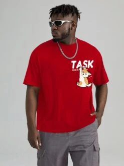 Men Cartoon & Slogan Graphic Tee