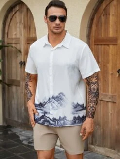 Men Landscape Print Shirt -Man Plus Fashion 1675833534ee357ca042ae15296f1aeafd2d53df88 thumbnail 405x552