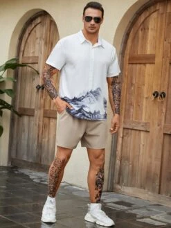 Men Landscape Print Shirt -Man Plus Fashion 1675833542671aa74c425547003c473279096f4af2 thumbnail 405x552
