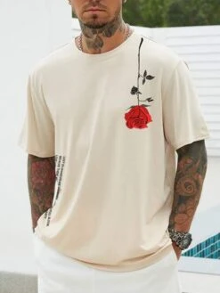 Manfinity Homme Men Floral & Slogan Graphic Tee -Man Plus Fashion 16762799520efc08167eadb0785541e781b7317899 thumbnail 405x552