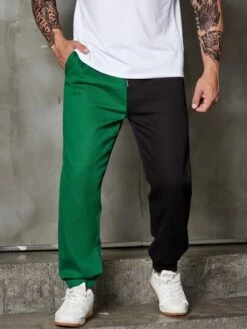 Men Two Tone Drawstring Waist Jeans -Man Plus Fashion 167637221493353d8bf0311d67a4b16da4e3137597 thumbnail 405x552