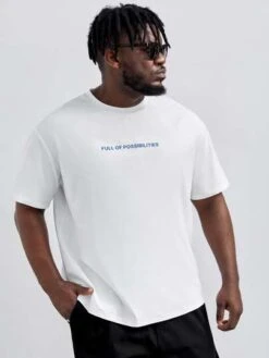 SHEIN Men Slogan Graphic Tee