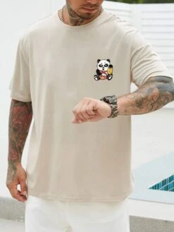 Manfinity EMRG Men Panda & Slogan Graphic Tee