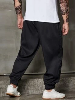 Manfinity Homme Men Drawstring Waist Slant Pocket Pants