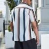 Men Striped Button Up Shirt