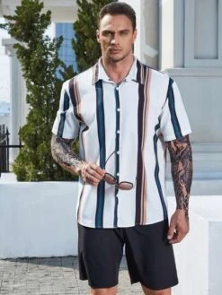 Men Striped Button Up Shirt -Man Plus Fashion 16768678775906a21a8fd7529db49fd19ada8e48e7 thumbnail 405x552