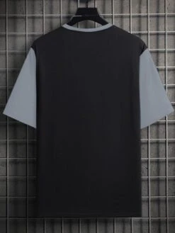 Men Letter Graphic Colorblock Tee