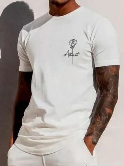 Manfinity Homme Men Floral & Letter Graphic Tee -Man Plus Fashion 16772241715cd79e716624e529c9b721ba1f8d28f3 thumbnail 405x552