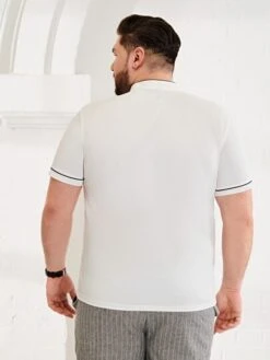 SHEIN Men Contrast Trim Polo Shirt