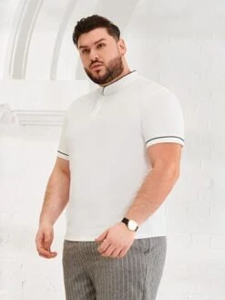 SHEIN Men Contrast Trim Polo Shirt -Man Plus Fashion 16774920202ed215e3fffd5eb9a8fbf53c566783a9 thumbnail 405x552