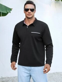 SHEIN Men Plaid Placket Polo Shirt -Man Plus Fashion 167759231320332af277817c3bbd7c4e6eba6a1a99 thumbnail 405x552