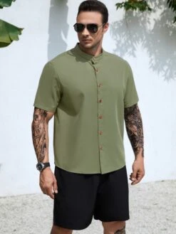 Men Solid Button Up Shirt -Man Plus Fashion 16779267984fd80478c4e56cf466f0c8f64c2aefd8 thumbnail 405x552