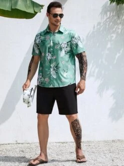 SHEIN Men Floral Print Shirt -Man Plus Fashion 167810520958187b00b6f6e486263aff0cc828db6d thumbnail 405x552