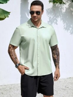 Men Solid Button Up Shirt Without Tee -Man Plus Fashion 1678105964fe51aaaa99624c76a4d365c0387472bc thumbnail 405x552