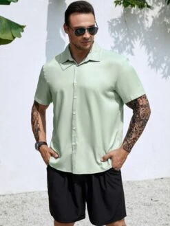 Men Solid Button Up Shirt Without Tee -Man Plus Fashion 167810596633e1337ea216651d8a4d60ac0ecf6531 thumbnail 405x552