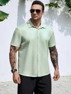 Men Solid Button Up Shirt Without Tee -Man Plus Fashion 167810596961c52824f46d3ef158117327ed9faa9d thumbnail 405x552