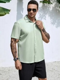 Men Solid Button Up Shirt Without Tee -Man Plus Fashion 1678105972b2d4b830bb7a003208281ee84c879ed5 thumbnail 405x552